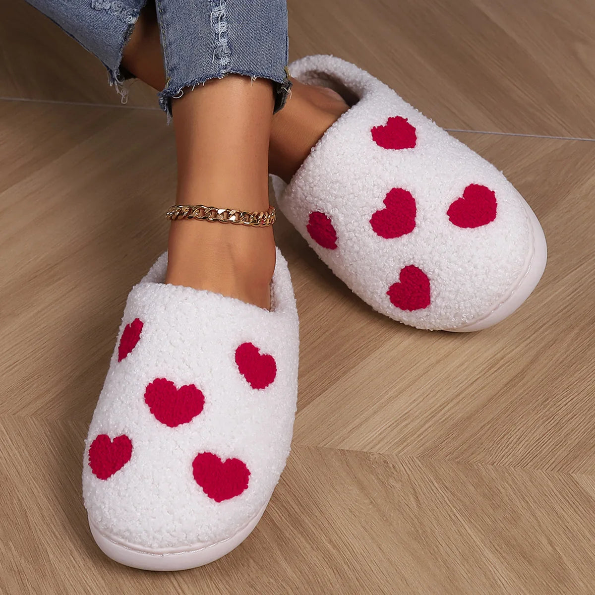 Love Plush Winter Slippers for Women 2023 Furry Platform Shoes Ladies