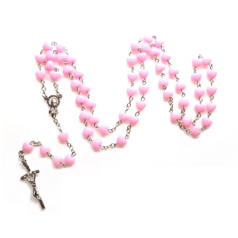 Pink Heart Rosary