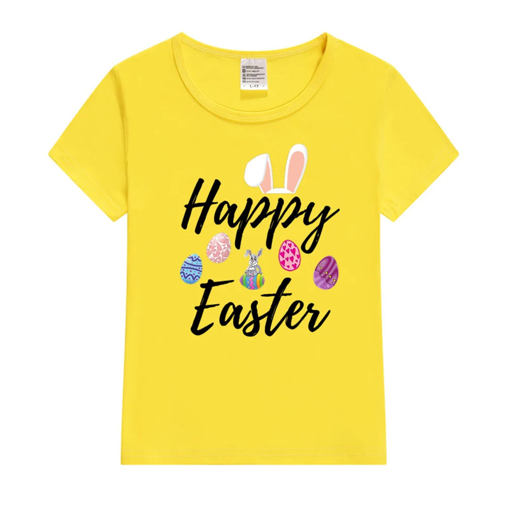 Kids Happy Easter Printed T Shirt