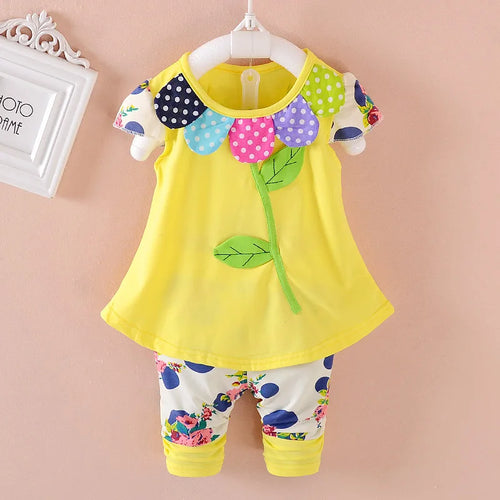 New Summer Baby Girl Clothes Suit Children Fashion Cute T-Shirt Shorts