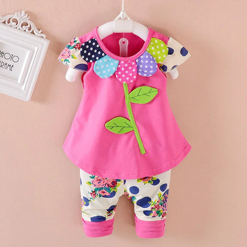 New Summer Baby Girl Clothes Suit Children Fashion Cute T-Shirt Shorts