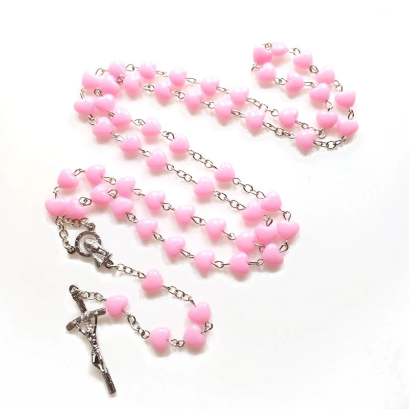 Pink Heart Rosary