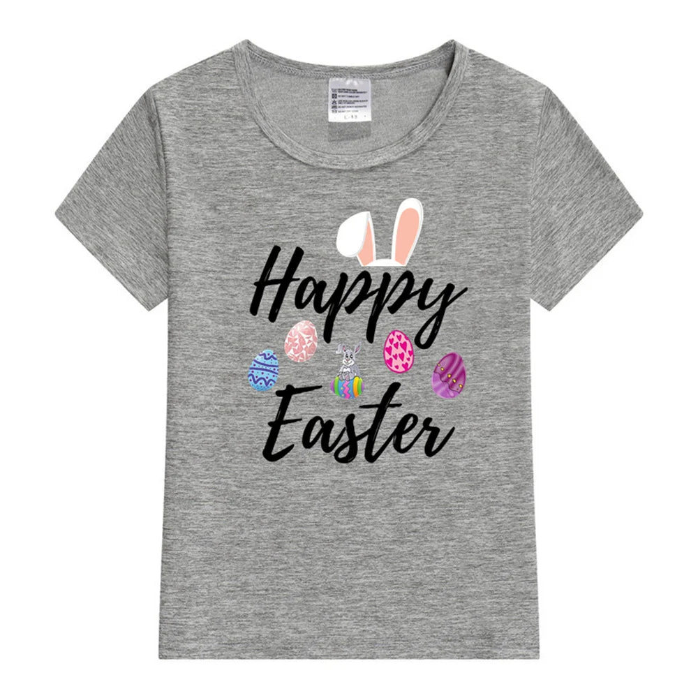 Kids Happy Easter Printed T Shirt