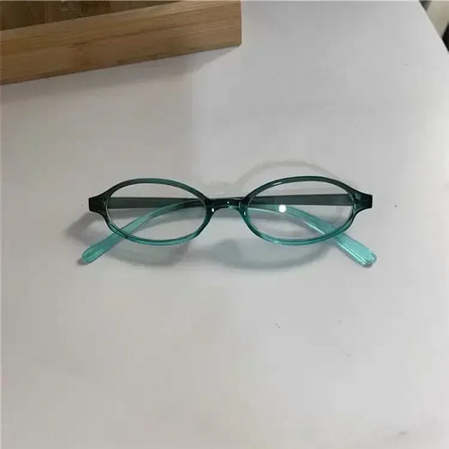 Retro Oval Glasses Women Girls Y2K Red Green Frame Glass Eyewear