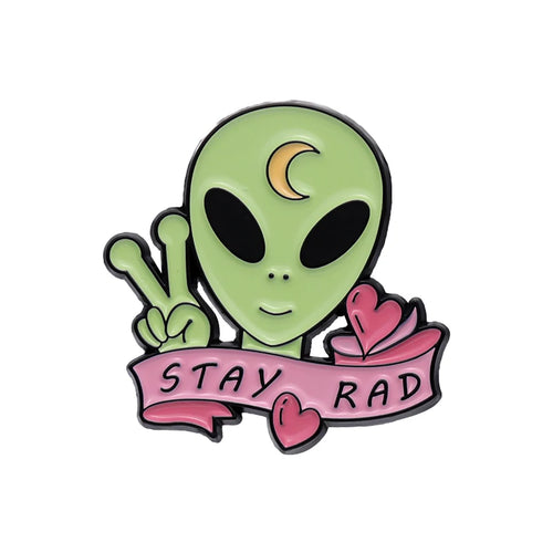 Stay Rad Enamel Pins Custom ET Alien Believe Yourself