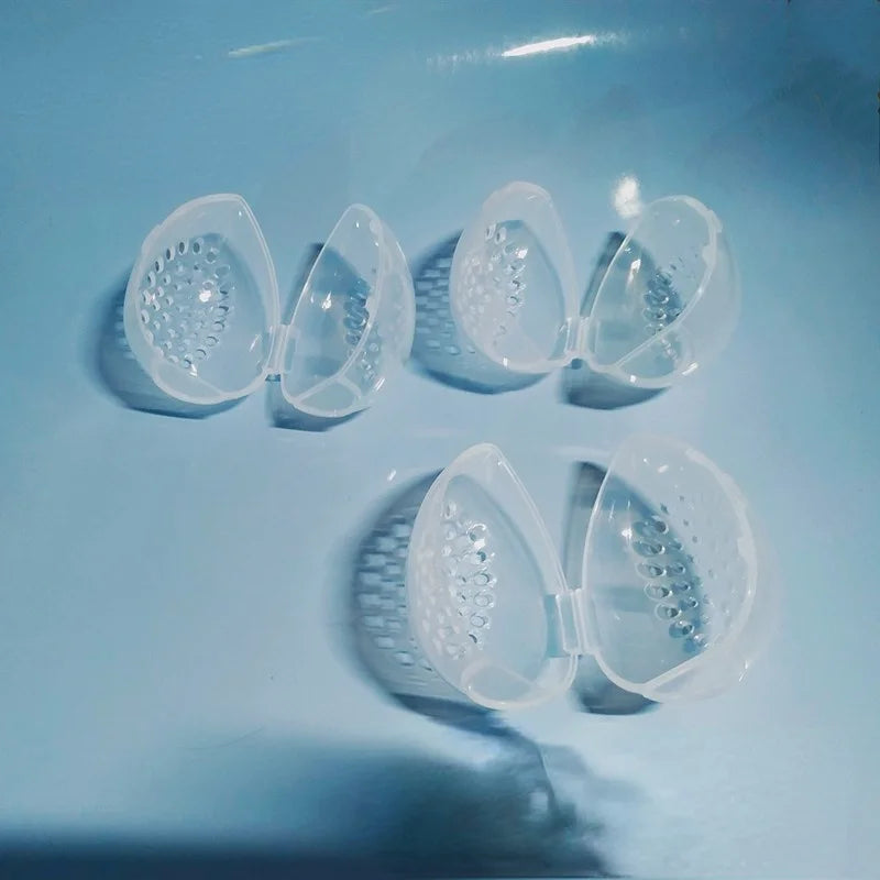 Plastic Egg Shaped Cosmetic Puff Container