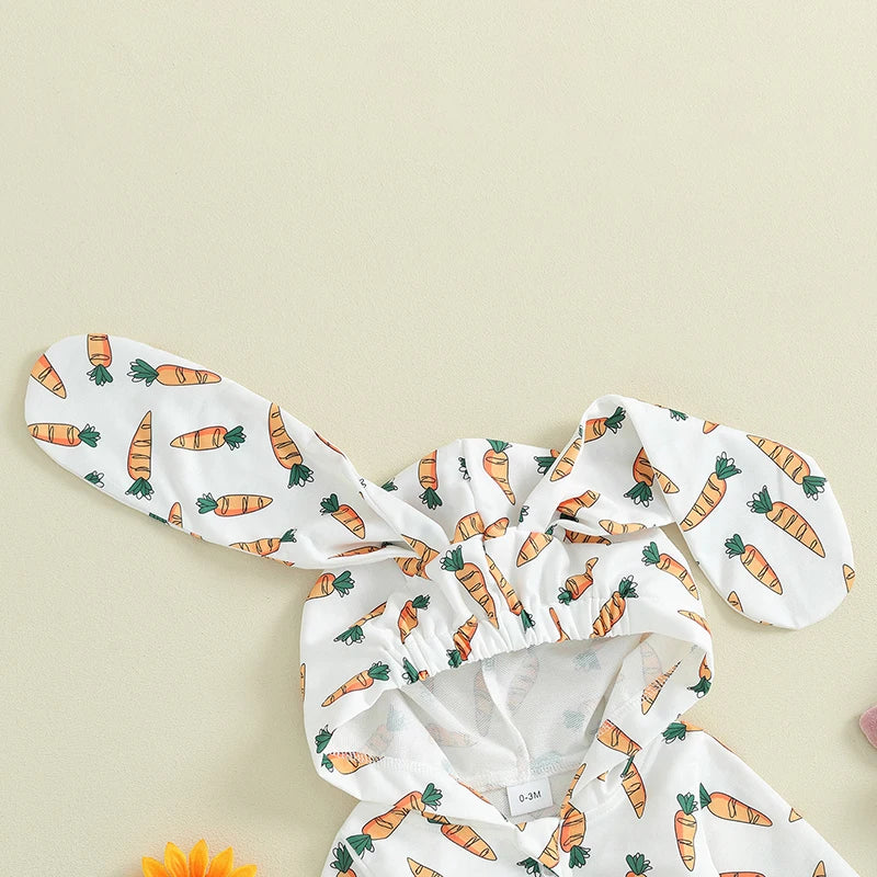 BeQeuewll Toddler Baby Easter Romper Carrot Print