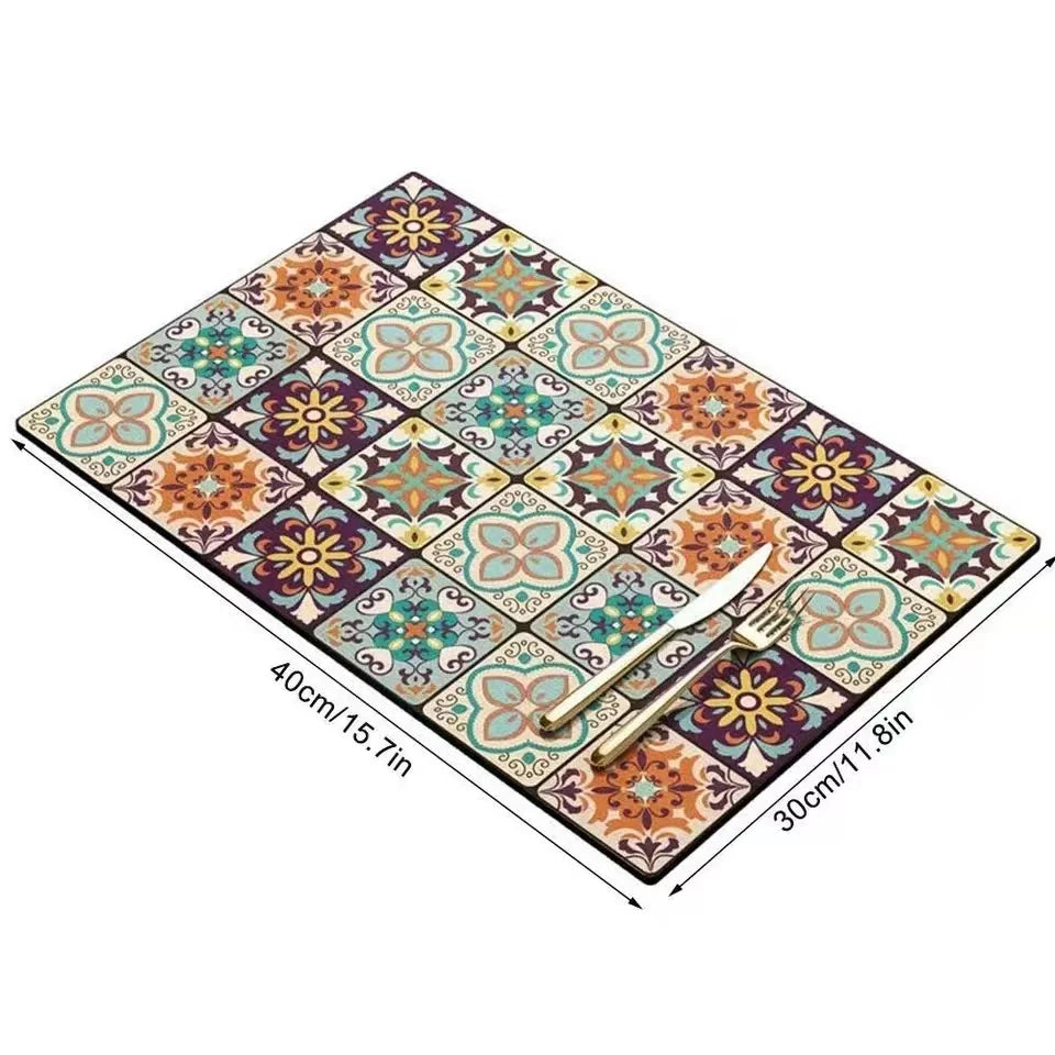Kitchen Drying Mat Absorbent Drainage Mat Kitchen Rug Coffee Bar Mat