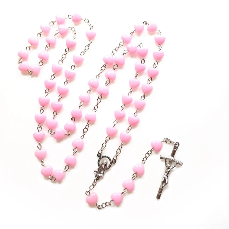 Pink Heart Rosary
