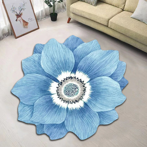 Flower Carpet Chinese Style Lotus Floor Mat Bedside Blanket Cloakroom
