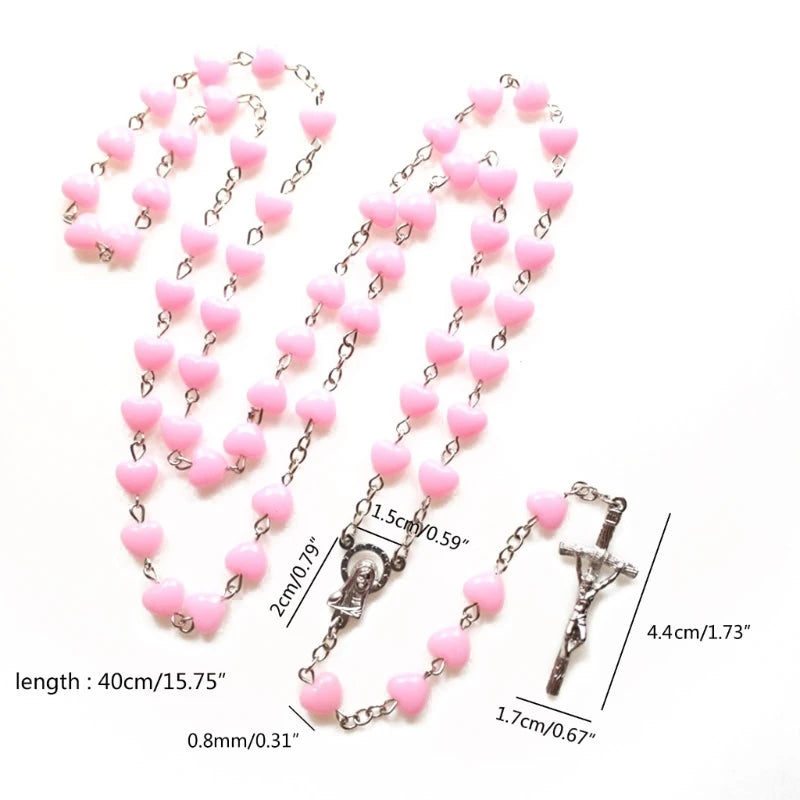 Pink Heart Rosary