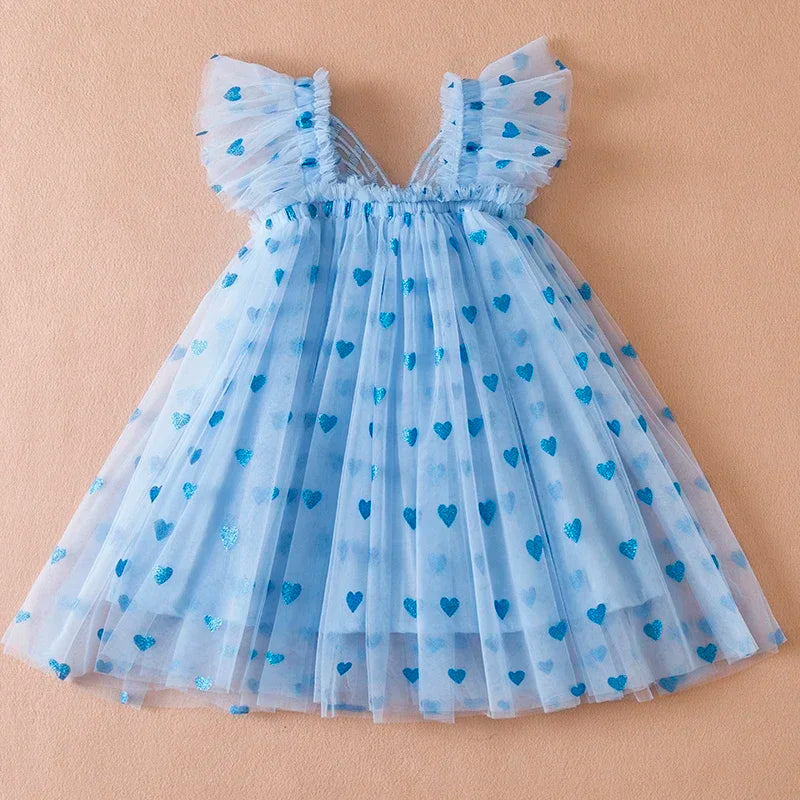 Elegant Girl Dress Kids Sleeveless with Butterfly Wings Princess Dress