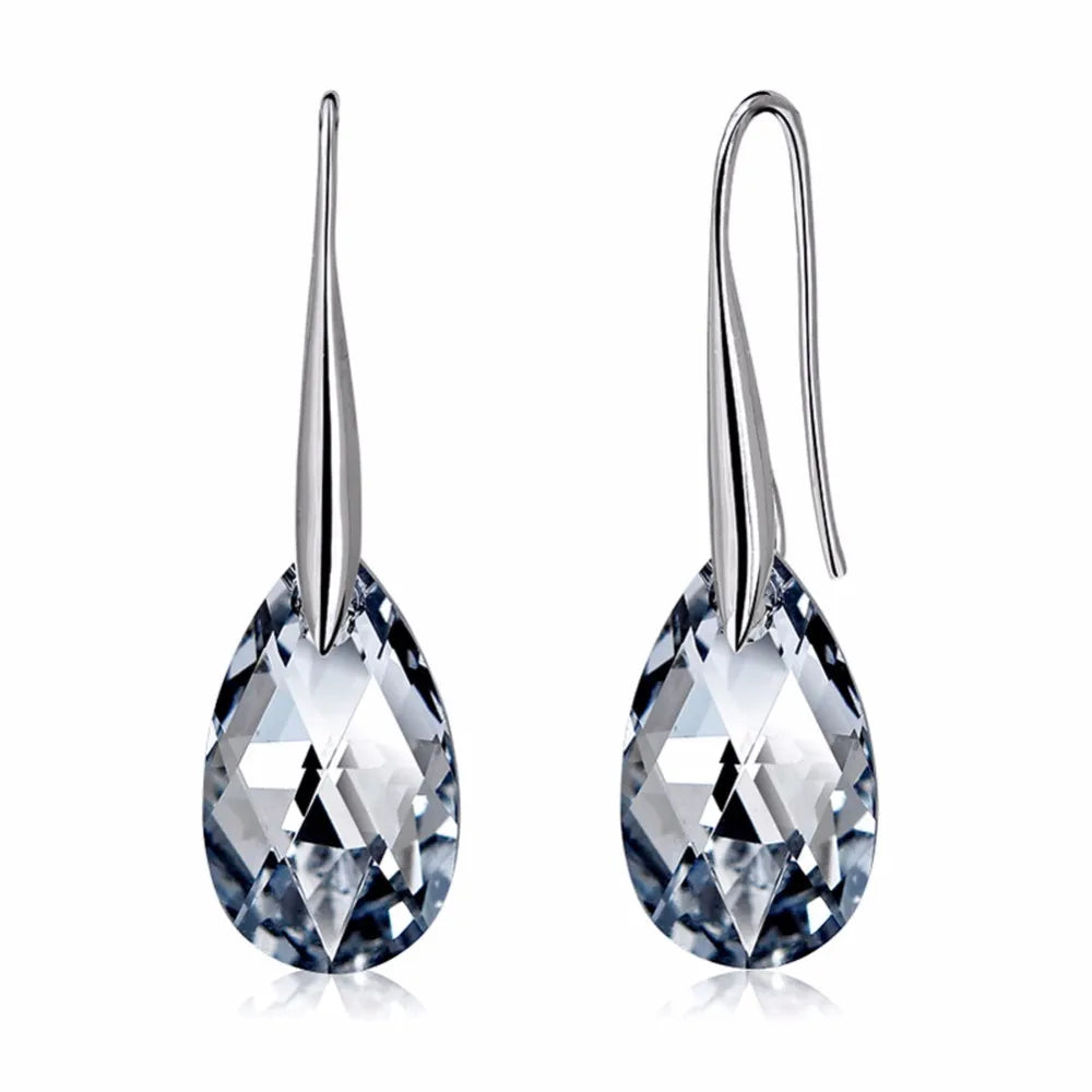 New 925 sterling silver 100% Original Crystal Earrings From  Swarovski's