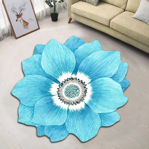 Flower Carpet Chinese Style Lotus Floor Mat Bedside Blanket Cloakroom