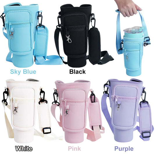 Neoprene Water Bottle Sling Bag with Phone Pocket Water Bottle Sleeve