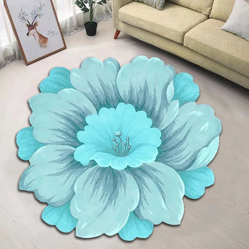 Flower Carpet Chinese Style Lotus Floor Mat Bedside Blanket Cloakroom