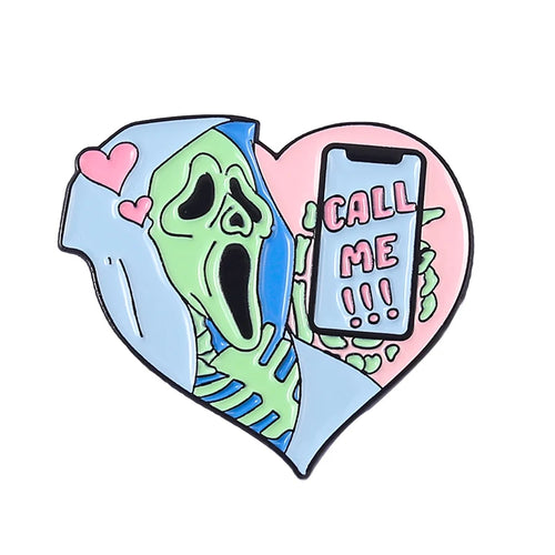 Pink Punk Enamel Pins Custom Witch Bear Tongue Ghost Call