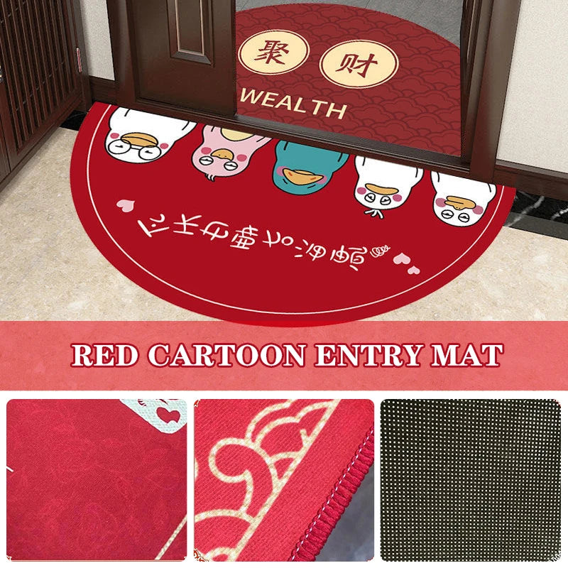 Cartoon Lucky Cat Welcome Entrance Doormats Good Fortune Rug Soft Door
