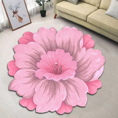 Flower Carpet Chinese Style Lotus Floor Mat Bedside Blanket Cloakroom