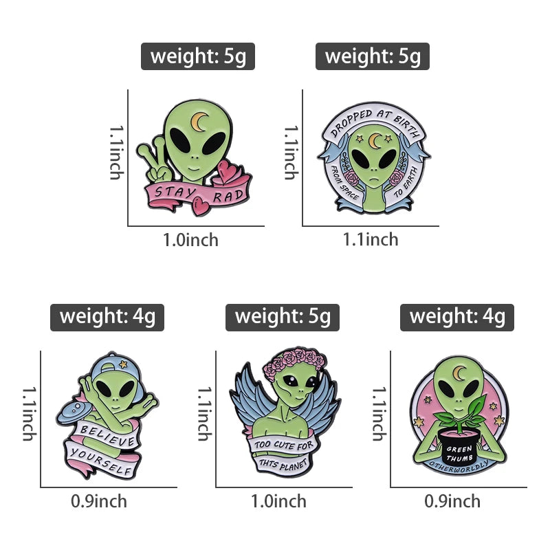 Stay Rad Enamel Pins Custom ET Alien Believe Yourself