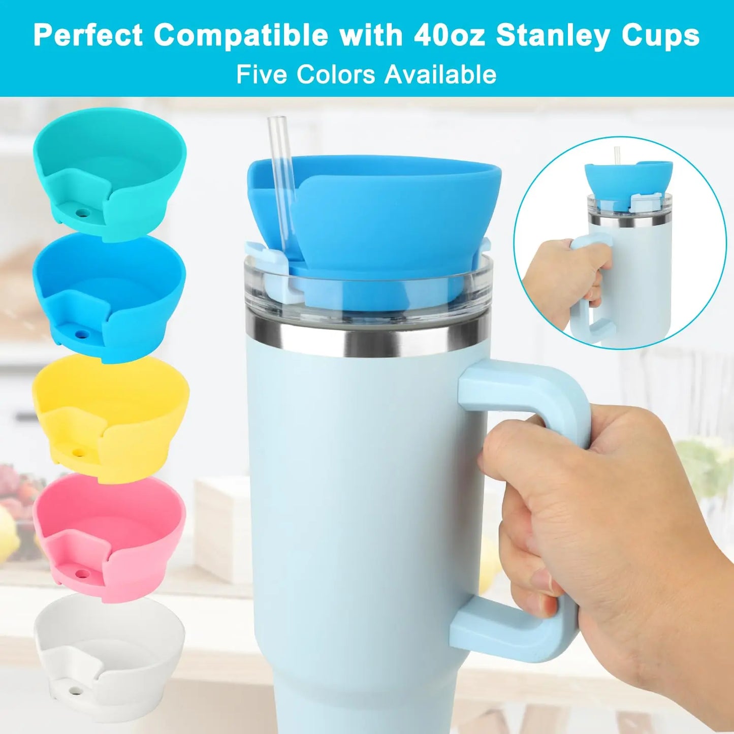 Snack Bowl for Stanley 40 oz Tumbler with Handle, Cup Snack Bowl