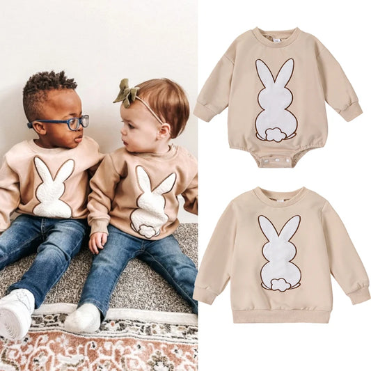 FOCUSNORM 0-5Y Autumn Baby Boys Girls Sweatshirts/Rompers Bunny
