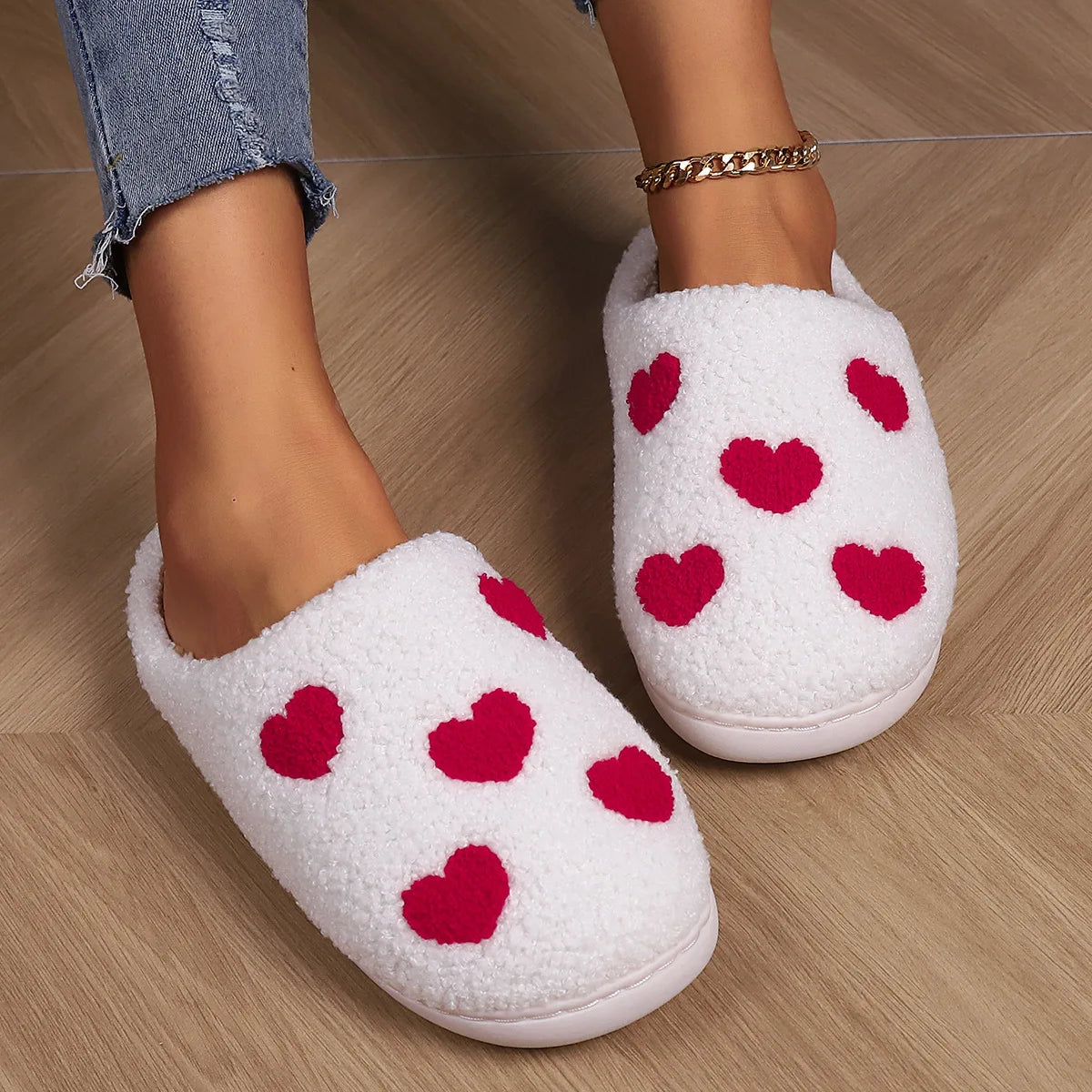 Love Plush Winter Slippers for Women 2023 Furry Platform Shoes Ladies