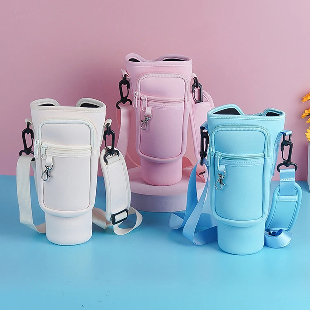 Neoprene Water Bottle Sling Bag with Phone Pocket Water Bottle Sleeve