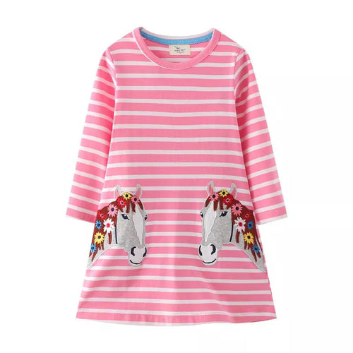 Jumping Meters New Princess Girls Dresses Animals Embroidery