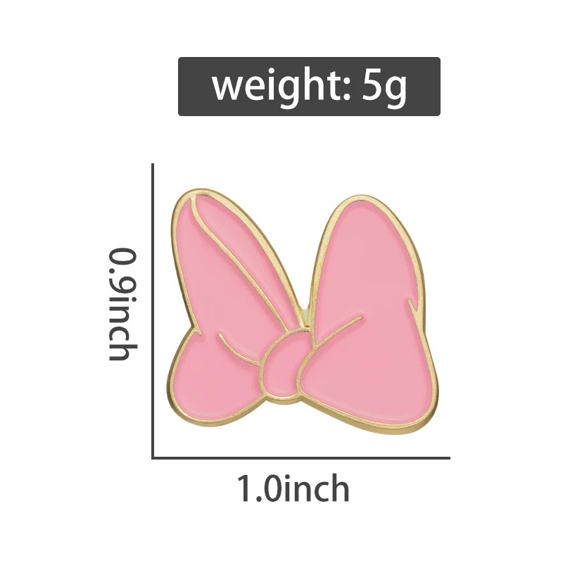 Pink Bowknot Enamel Pins Custom Cute Cartoon