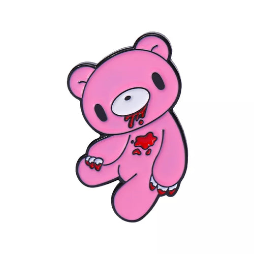 Pink Punk Enamel Pins Custom Witch Bear Tongue Ghost Call