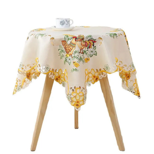 Popular Easter Chicken Embroidery Table Cloth
