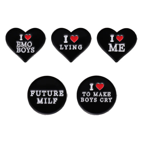 Oil Painting Quotes 3-6pcs/set Enamel Pins Custom Quotes Saying