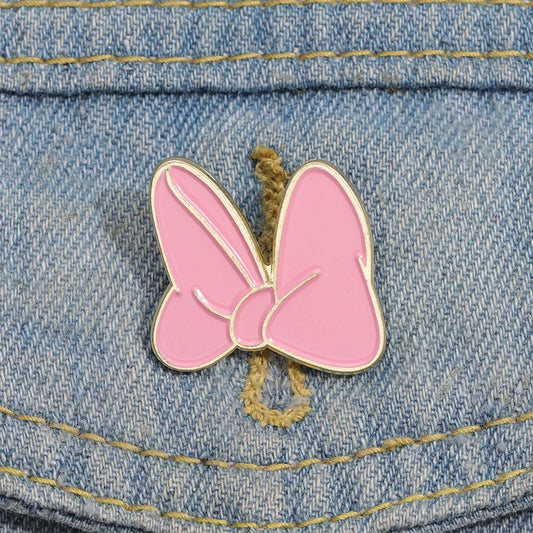 Pink Bowknot Enamel Pins Custom Cute Cartoon