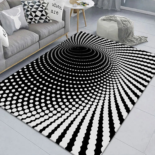 Abstract Geometric Optical Doormat 3D Vortex Illusion Carpet Entrance