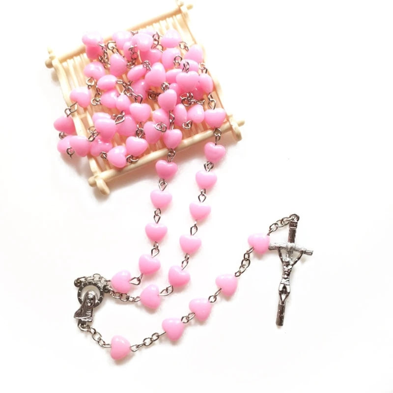 Pink Heart Rosary