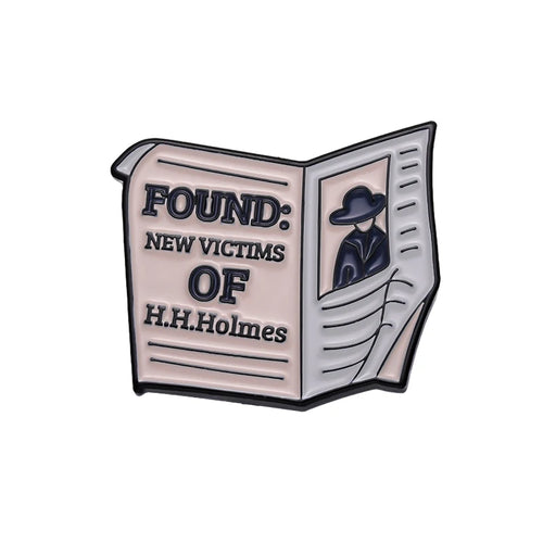 Vintage Newspaper Enamel Pins Custom Lost And Found Breaking News