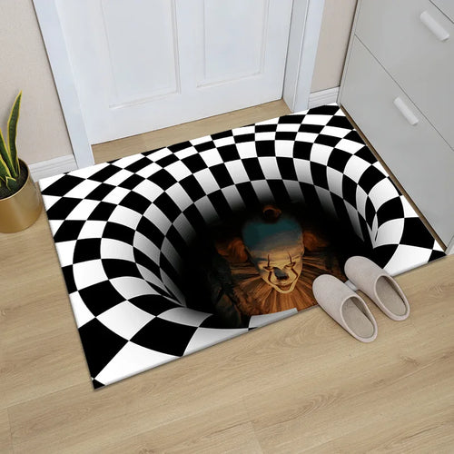 Abstract Geometric Optical Doormat 3D Vortex Illusion Carpet Entrance