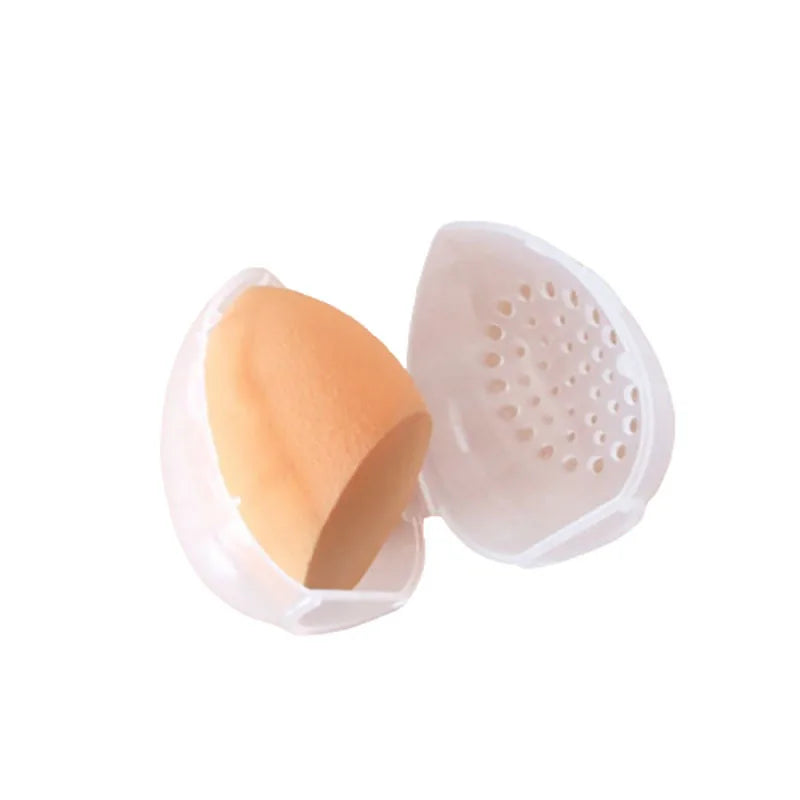 Plastic Egg Shaped Cosmetic Puff Container