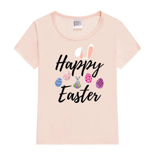 Kids Happy Easter Printed T Shirt