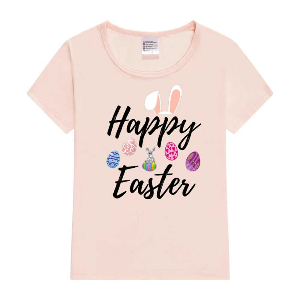 Kids Happy Easter Printed T Shirt