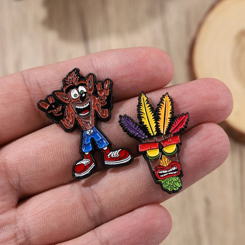 Anime Game Enamel Pin Cartoon Animal Wolf Character Brooch Badge Metal