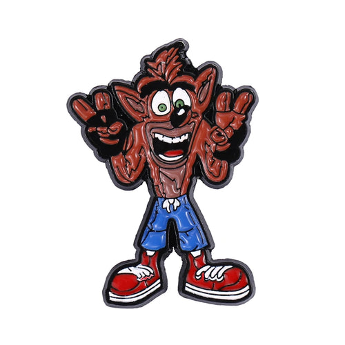 Anime Game Enamel Pin Cartoon Animal Wolf Character Brooch Badge Metal