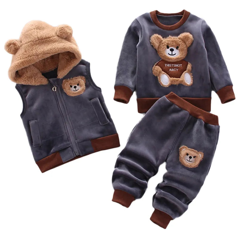 3PCS Winter Bear Outfit For Kids