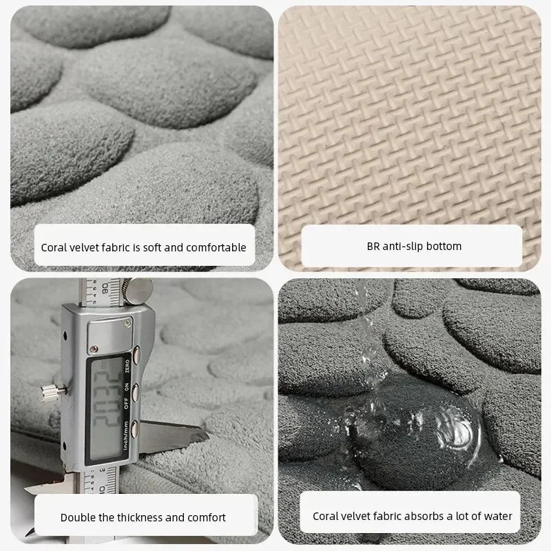 Foot Mat Coral Fleece Floor Mat Household Memory Foam Non-Slip