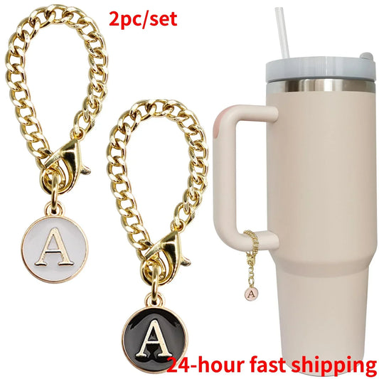 2pc/set Letter Charm Accessories for Stanley Cup 2PCS Initial Name ID