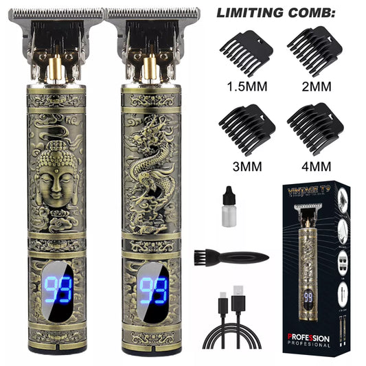LCD Display T9 Electric Hairber 0mm Shaver Hair Trimer Home Appliances