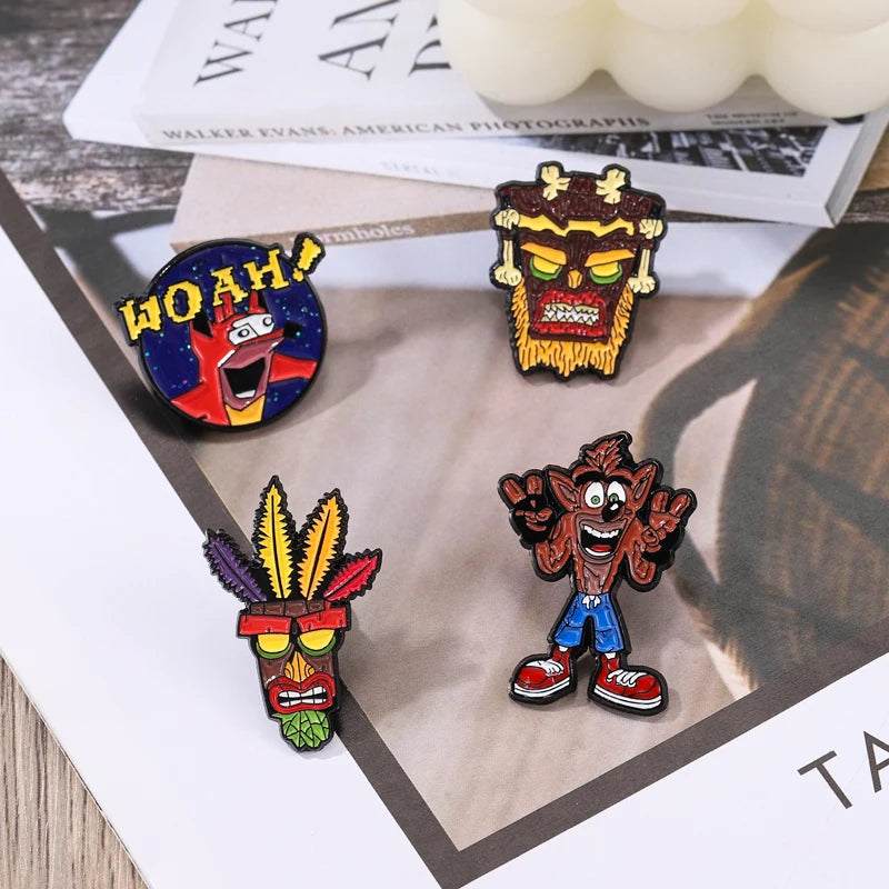 Anime Game Enamel Pin Cartoon Animal Wolf Character Brooch Badge Metal