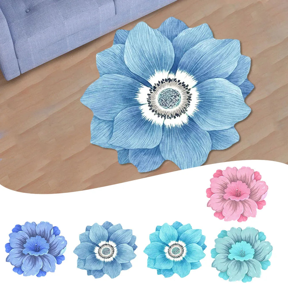Flower Carpet Chinese Style Lotus Floor Mat Bedside Blanket Cloakroom