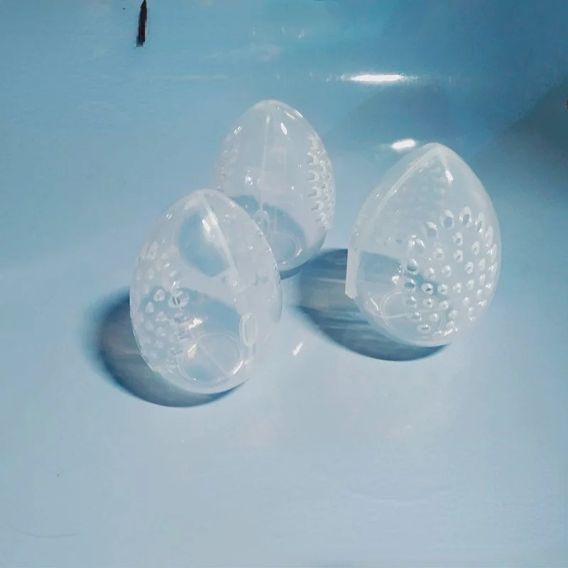 Plastic Egg Shaped Cosmetic Puff Container